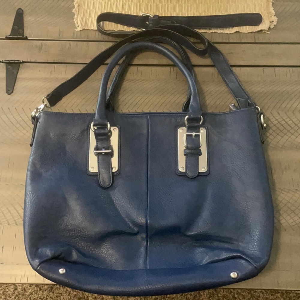 Charming Charlie Navy Blue Tote w/ shoulder straps